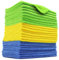 Polyte - 24 Chiffons de Nettoyage en Microfibres - Bleu/Vert/Jaune - 31 x 41 cm