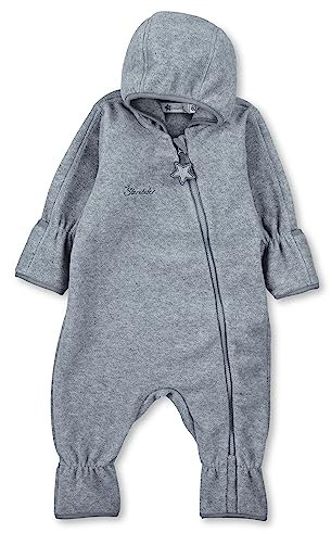 Sterntaler - Baby Overall Jungen Fleece mit Reißverschluss, Silber Mel. - 5501800, Größe 74