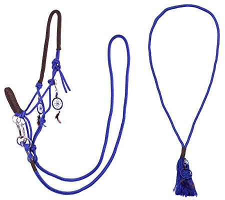 ARBO-INOX Knotenhalfter Zügel Halsring Kombiset Knotenhalfter-Set (Shetty, Blau)