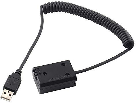 Fotga 5V 2A USB Netzteil Federkabel zum Decodierter NP-FW50 Dummy-Akku für Sony spiegellose Kamera A7 A7R A7S A7II A7RII A7SII A6000 / A6100 / A6300 / A6400 / A6500 Batterie Power Bank