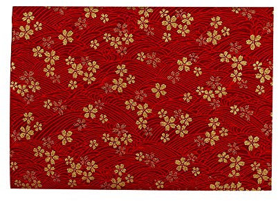 Rancheng 50x150cm Coton Tissu Imprimé Style japonais Tissus au Metres Matériel DIY Couture pour Vêtements Nappe Rideau Patchwork Artisanats tissu a coudre Bricolage #Fleur de cerisier-rouge foncé