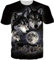 Loveternal 3D T-Shirt Herren Wolf T-Shirt 3D Druck Tee Shirt Cool Grafik Kurzarm Oberseiten T-Stücke XXL