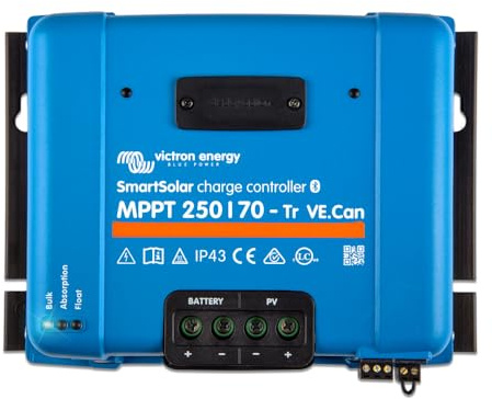 Victron Energy SmartSolar MPPT Tr VE. Can 250V 70 Amp 12/24/36/48-Volt Solar Laderegler (Bluetooth)