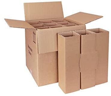 smiley pack Flaschenversandkarton für 9 Flaschen inkl. Einlage 9er Weinkarton Wein Sekt Spirituosen Saft Magnum Gin PTZ DHL UPS DPD Hermes Weinversandkarton Flaschenkarton (320)