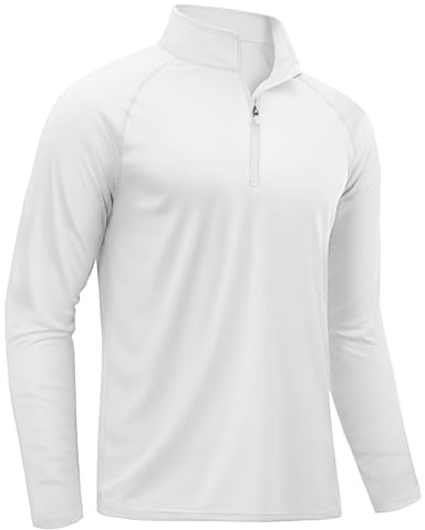 TACVASEN Men's Long Sleeve Athletic Shirts 1/4 Zip Running Tops Sun Protection Rash Guard UPF 50+ Outdoor Hiking Shirt
