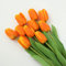 dallisten Künstliche Tulpen, Seidenblumen, langer Stiel und grüne Blätter, Dekoration für Vase, Hochzeit, Party, Küche, Büro, Zuhause, Schlafzimmer, Tischdekoration, 10 Stück
