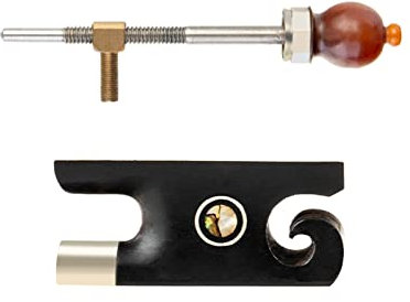 Violinbeschläge Schneckenschwanz Stil Violin Bow Frosch Ebony/Ochse Horn Abalone Muscheleinlage Und Schraubspitze 4/4 Teile (Color : Ebony)