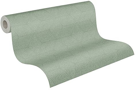A.S. Création Grafiktapete Grün Weiß Antigua 390913 - Geometrische Tapete Vliestapete - 10,05 m x 0,53 m Made in Germany