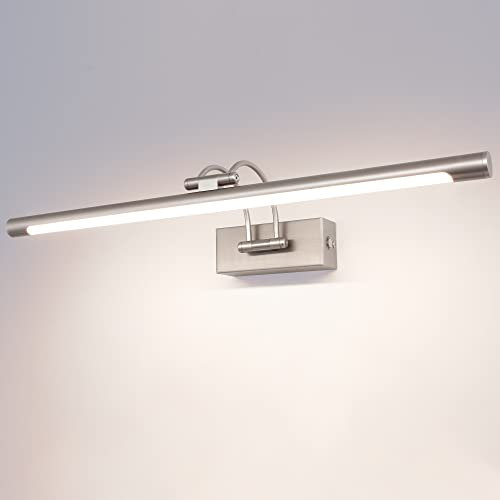 TYhogar LED Spiegelleuchte Badezimmer 15W, Badlampe Wand Dimmbar (3000K,4500K,6000K) und Stufenlos Dimmbar Bilderleuchte 60CM mit Schwenkbarem Lampenkopf Wandleuchte Bad Spiegelschrank