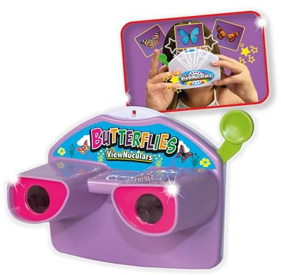 ViewNoculars 3D Reel Viewer. EIN Schmetterlingsbetrachter für Kinder. 3D Retro Viewer Fernglas für Kinder mit Schmetterlingen und Wiesenbildern. Eine Coole Fernglas Stil Schmetterling Spielzeug.
