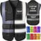GBVllexuii Sicherheitsweste für Herren, personalisierbar, mit Taschen mit Logo, reflektierende Warnwesten, hohe Sichtbarkeit, Arbeitskleidung für Bauwesten