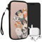 kwmobile Handytasche für Smartphones XL - 6,7/6,8 - Neopren Handy Tasche Hülle Cover Case Schutzhülle - Lustige Hunde Braun Weiß Taupe - 17,2 x 8,4 cm Innenmaße