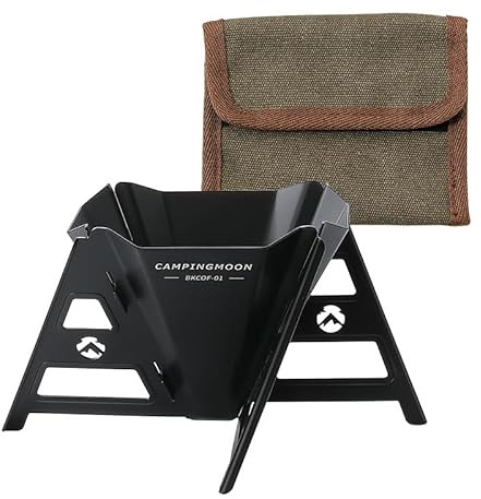 Campingmoon Kaffeebereiter, Edelstahl, abnehmbar, faltbar, Kaffeefilter, Schwarz