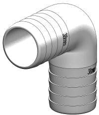 LINDEMANN TRUDESIGN Schlauchverbinder 90 Grad Weiss 38mm