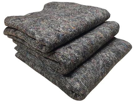 LNT Les Nouveaux Textiles - Lot de 3 Couvertures de Déménagement 150 x 200 cm - Protection Meubles - Haute Résistance, 300 gr/m² - Fibres Recyclées