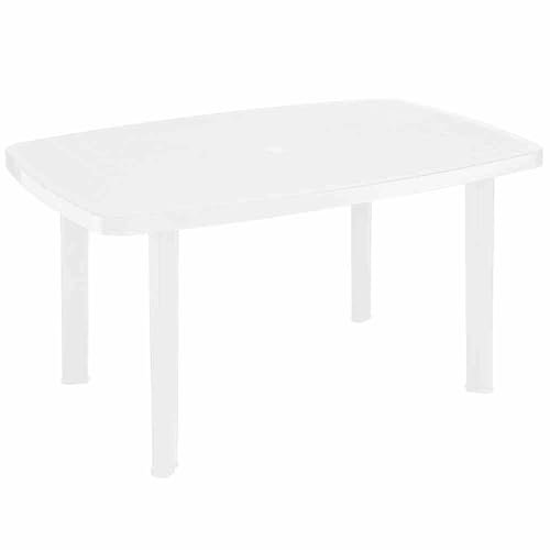 möbelando Gartentisch >Faro< in weiß, Kunststoff - 140x72x90cm (BxHxT)