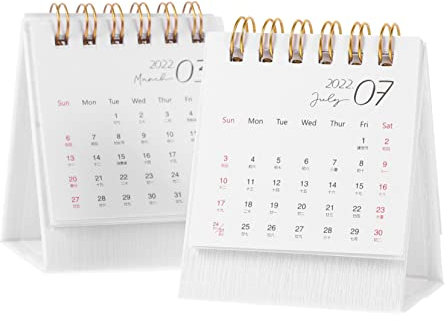 COHEALI 8 Stk Einfacher Mini-tischkalender Papierkalender Desktop-dekor Tischkalender 2021-2022 Schreibtischkalender Kalender 2022 Zu Hause Klein Umblättern Büro Studentenkalender Weiß