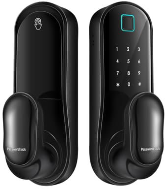 Matybobe Smart Door Lock - Keyless Entry with 2 Cards, 2 Keys, Biometric & App Remote Operation WiFi Smart Lock for 30-60mm Office, Home, Bedroom Doors