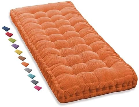 Sitzkissen Bank 150x40 100x40 80x40 160x40 120x40 200x40 Bankkissen, Gartenbank Kissen Bankauflage, Stuhlkissen 40x40 45x45 50x50, Sitzauflage Sitzpolster Bank für Innen outdoor, Fenster(Orange 1N,120