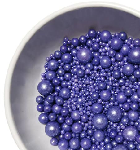 Lila Perle Zuckerstreusel Essbare Süßigkeiten Perlen 120g, Mischgröße, Backkuchen Dekorationen, Eis Toppings und Cookie Dekoration, Hochzeit Geburtstagsparty Halloween Chirstmas Zubehör
