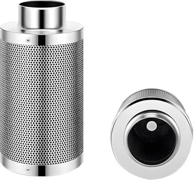 SunStream Aktivkohlefilter 150mm x 400mm für Grow Tent, Silbrig Vorfilter aus Australischer Virgin Charcoal, Kohlenstofffilter für Indoor-Anbau Inline Ventilatoren und Growzelt BelüFtung