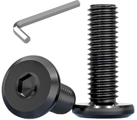 M6 Bolts x 20 mm 30pcs Flat Head Hex Socket Cap Screws Bolts,Metric,Thread Pitch 1mm,Alloy Steel,Black Oxide,Full Thread,with Hex Spanner,for Furniture,Beds,TV stands,Frames,Office chair (30, 20mm)