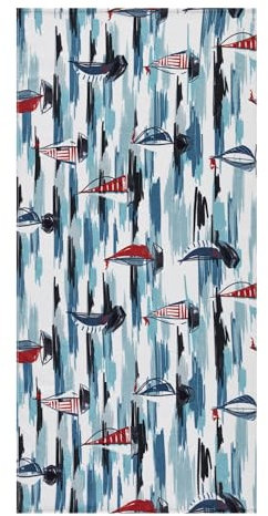 Maisonette Strandtuch Kinder 100% Baumwolle Groß - Reise Strandlaken Schnelltrocknend - Strandhandtuch für Mädchen & Jungen (75x150 cm), Sailboat