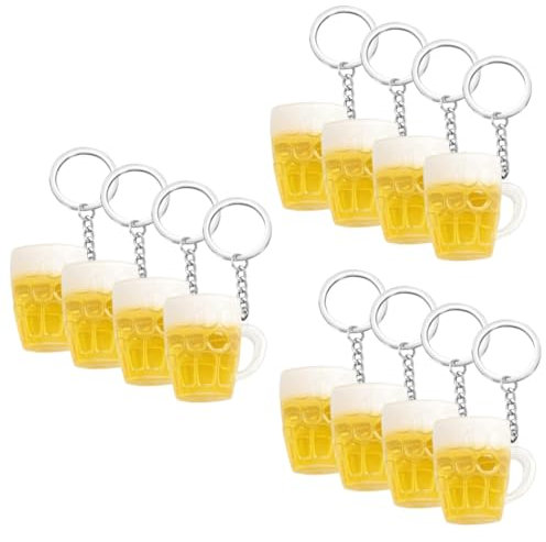 LIFKOME 3 Set Di Portachiavi Carini Con Ciondolo A Forma Di Tazza Di Birra in Metallo Con Chiave Per Zaino Decorazione Per Tazza Di Birra Ciondolo Chiave 4 Pezzi*3