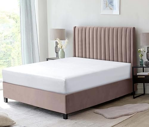 MH Home Thermal Flannelette Fitted Sheets 100% Brushed Cotton Flannel Fitted Sheets-Warm & Cosy Thermal Fitted sheets-Elasticated Corners Fitted Bed Sheets (White, Double)