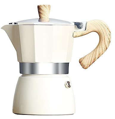Pleayietoopiatiey Kaffeebereiter Topf Auslaufsicher Kaffeebereiter Brauer für Restaurant Küche 3 Tassen, Beige Weiß