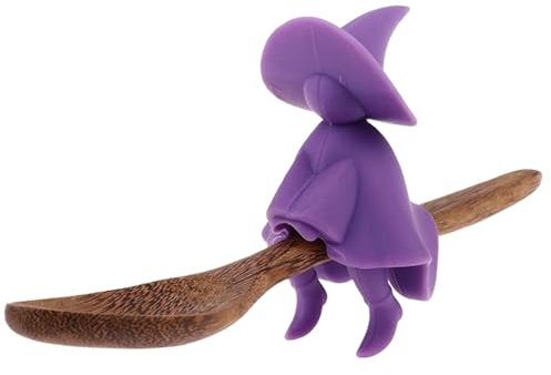 Purple Witch Shaped Anti-Spill Pot Lid Lifter, Silicone Spill-Proof Casserole Lid Lifter, Soup Pot Lid Overflow Preventer, Heat Resistant Pot Cover Lifter, Cute Witch Shaped Cooking Spoon Holder