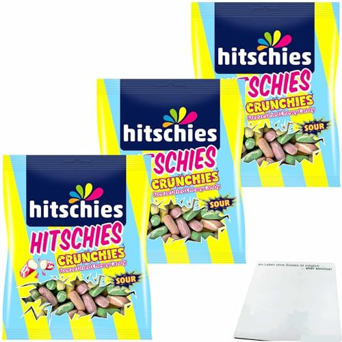 usy Bundle für hitschies Crunchies Sour Mix 3er Pack (3x75g Beutel) + usy Block