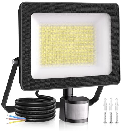 Linke 100W Security Lights Outdoor Motion Sensor 9000 Lumen PIR Security Light 6500K LED Floodlights IP66 Waterproof Outside Daylight Wall Light for Garage Garden Hallway Backyard