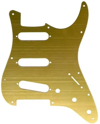 SSS Gitarren Schlagbrett Kratzschutzplatte 11 Löcher für ST E Gitarre Pickguard Backplate Set(Gold)