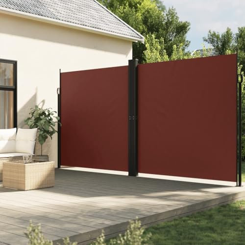 Home & Garden, toldo lateral retráctil para muebles, color marrón, 220 x 600 cm