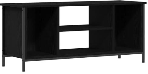 vidaXL TV Cabinet Black oak 102 x 35 x 45 cm Engineered wood, Modern Living Room, Rectangular Storage Unit, Durable TV Stand, Functional Media Cabinet, Elegant Open Shelving Solutions