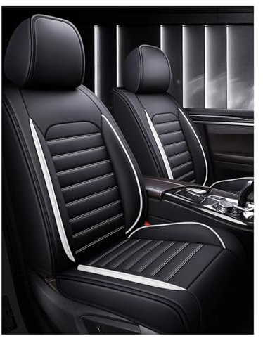 DINGQINGYUN Full Set Auto Sitzbezüge Für Opel Grandland/Grandland X 2017-2025, AutositzbezüGe Set Leder, 2-Sitze Universal-SitzbezüGe Auto Komplettset(D(White))