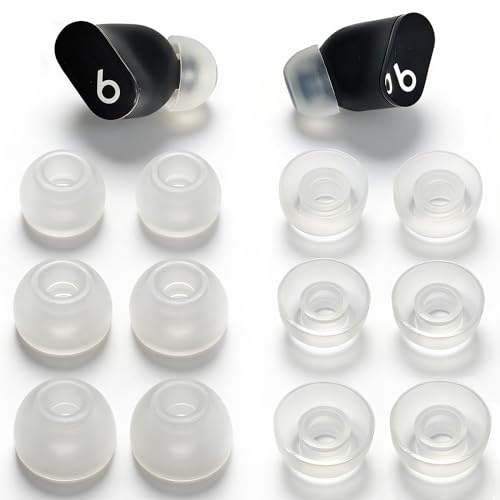 Replacement Earbud Tips for Beats Studio Buds+Silicone Ear Tips for Beats Earbuds/Fit Pro/Solo Buds, 6 Pairs Transparent