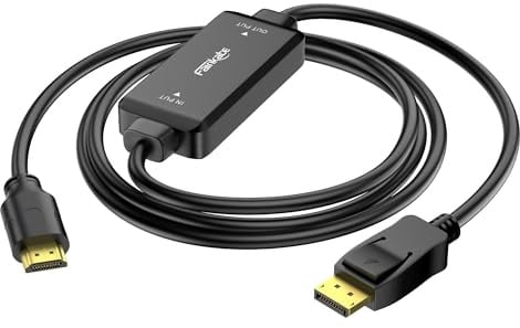 Cable HDMI a DisplayPort 4K a 60 Hz, 1,5 m (4,9 pies), unidireccional (fuente HDMI a monitor DP), conectar y usar, no requiere alimentación externa, compatible con PS5/PS4 Pro, Xbox Series X y PC.