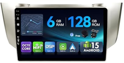 [6G+128G,Octa-Core] - MSD Autoradio für Lexus RX300 RX330 RX350 RX400H / Toyota Harrier | Android 15 GPS Radio | CarPlay Android Auto Lenkradsteuerung DSP DAB | Rückfahrkamera MIC | 2 Din 9 Zoll