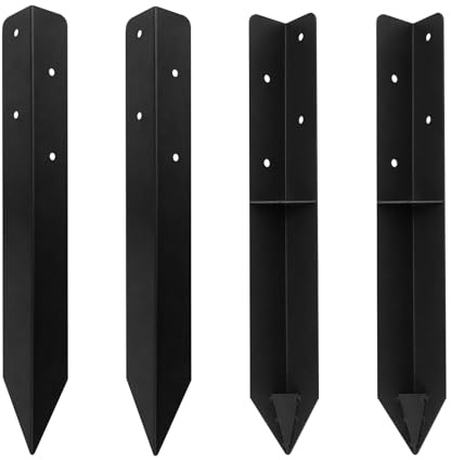 JYiuog Erdanker, Sicherer Bodenanker für Schaukeln, Rutsche & Gartenanlagen Winkelanker 4er Set für Garten,420x45x45mm (4, Schwarz)