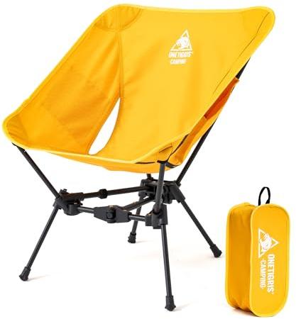 OneTigris TIGERBLADE Campingstuhl faltbar 150 kg, Klappstuhl Camping leicht Dreiecksrahmen, Faltstuhl Ultraleicht, mit 2 Seitentaschen für Outdoor, Wandern
