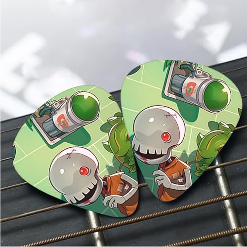 12 Pack Guitar Picks 3 Different Thickness Plectrums with Storage Box Plants Vs Zombies Guitar Picks Medium Thin Accessories (0.46mm, 0.71mm, 0.96mm)