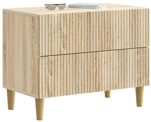vidaXL Nachttisch Sonoma-Eiche 62 x 34,5 x 48 cm Holzwerkstoff, Vintage Schlafzimmermöbel, rechteckiger Nachttisch, viel Stauraum, kompakter Holztisch, praktischer Raumorganizer