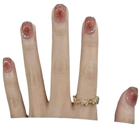 24pcs Detachable Short Press On Nails False Nails Sweet Cool Artificial False Nails Tips(49)