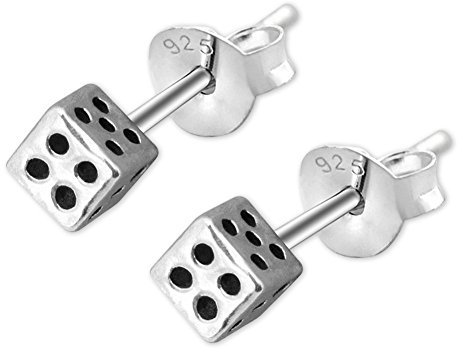 Soul-Cats Ohrstecker Würfel echt 925 Silber