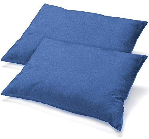 CelinaTex BeNature Kissenbezug Doppelpack 40 x 80 cm royal blau Baumwolle Kopfkissen Bezug Jersey