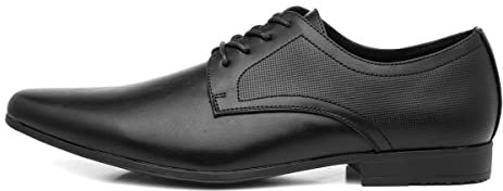 Beckett Mens Black Flat Lace Up Shoe - Size 8 UK - Black