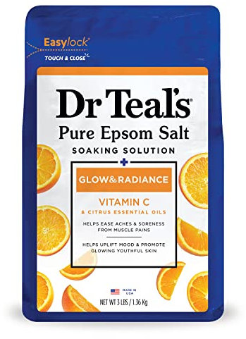 Dr Teal's Sales de Epsom Brillo y Resplandor (Vitamina C) 3Lb 1.36Kg