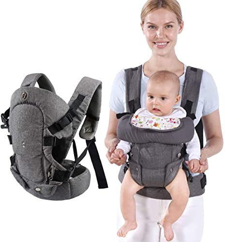 Baby Carrier Sling, Baby Carriers from Newborn,Baby Toddler Carriers Accessories Cozy Baby Holder Carrier,Adjustable Babies Wrap Sling Front Back Support for Infants 7-45lbs Girl and Boy-Grey